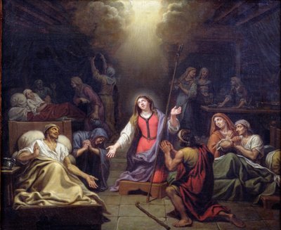 Santa Genoveffa Protegge i Malati, 1680 da Francois Verdier